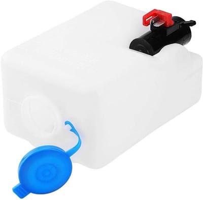 Ruitensproeier Pomp Kit - Reinigingssysteem Voorruit - Voorruit Reinigen - Universele Pasvorm - 1.2 L Fles - Zwart