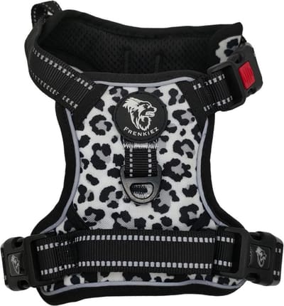 Frenkiez reflective Y Harness comfort hondentuig Snow Leopard Maat XL