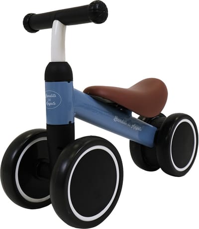 Bandits & Angels Loopfiets Little Starter Petrol Blauw vanaf 1 Jaar voor Jongens en Meisjes - Metaal - Blauwe Loop Fiets - Compact en Veilig voor Binnen en Buiten