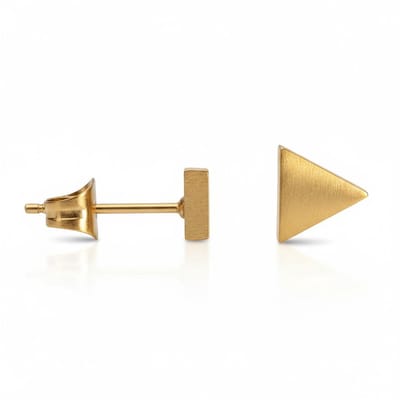 Aramat Jewels | Oorbellen | RVS Driehoek Oorbellen Goudkleur 5mm - Geometrische Oorstekers | | | |5mm | Staal | Kinderen, Volwassenen | Verkleurd niet