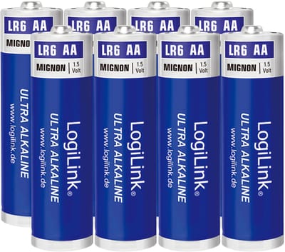 LogiLink - Ultra Power AA alkaline batterijen, 1.5V, 8 stuks