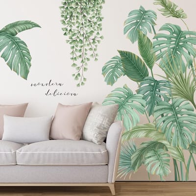 Allecto - Muurtattoo Planten - Muurdecoratie - Hoogwaardig Pvc - 45