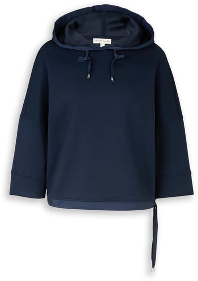 Tom Tailor - Hoodiesweatshirt van scuba - Maat XXL - sky captain blue