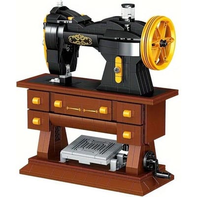 633 STKS Retro Naaimachine Bouwstenen DIY Speelgoed Creatief Bureau Model Vakantiecadeau voor Kinderen black