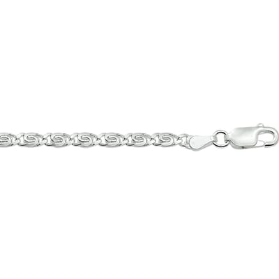 YO&NO - Armband - Zilver - Grieks - 3.0mm - 18cm - Sieraden vrouw - Heren - Gerhodineerd - Zilver 925