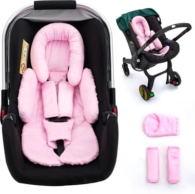 Baby autostoel inzetstuk - Baby verkleinkussen - Veilige reis - Extra zachte ondersteuning - Universeel pasvorm - Roze