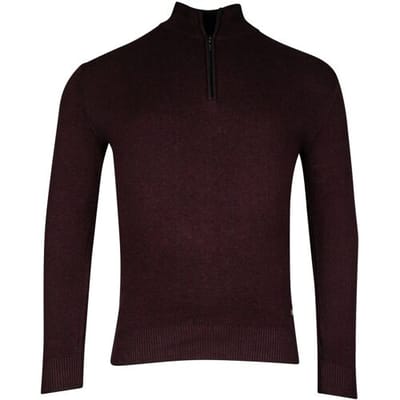 Baileys Trui Half Zip Allover 2-Tone Aubergine / male