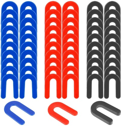 Dailygoods- Stelringen 60 Stuks - U-Vormige Afstandhouders - Auto Lift Shim - Kunststof - Nivelleringsshims - 4,9x3,3cm - Zwart/Rood/Blauw