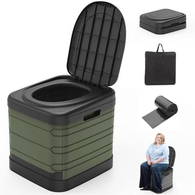 Draagbaar XXL Toilet voor Volwassenen - Opvouwbaar en Ruim voor Kamperen en Reizen