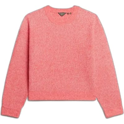 Superdry Geborstelde Trui met Ronde Hals Roze Grootte: 44