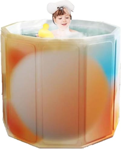 Opvouwbare badkuip - Draagbaar bad - Ontspannen bad nemen - Houdt water warm - 25.59 inch hoogte - Geel