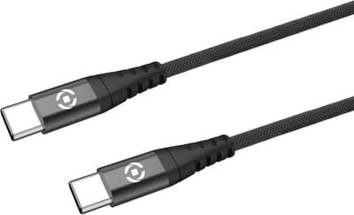 Celly Oplaadkabel 60W - USB kabel - USB-C naar USB-C kabel geschikt voor o.a. iPhone en Samsung - 1.5m - Zwart