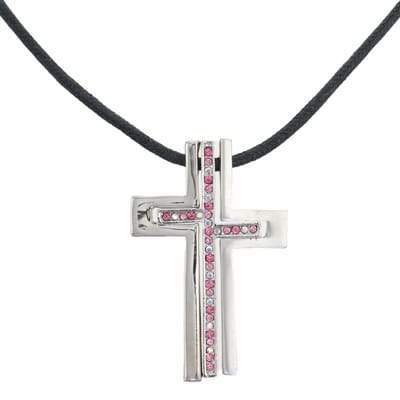Behave - Ketting met hanger kruis - Zilverkleur - 41 cm + verlengketting
