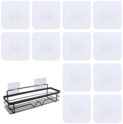 Dailygoods- Douche Caddy - 12 Stuks - Sterke Zelfklevende Haakjes
