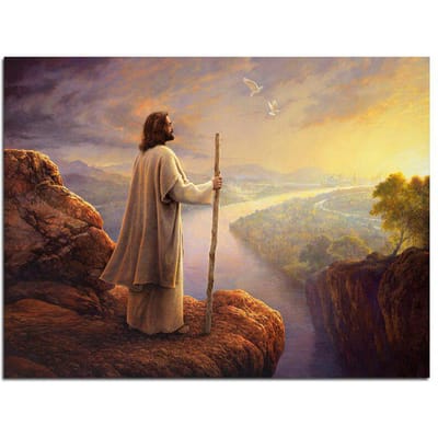 Espoir sur l'horizon 5D bricolage diamant peinture Religion pleine ronde diamant broderie 20X30CM beige