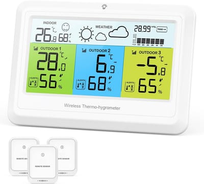 Weerstation Binnen en Buiten - Weerstation Draadloos Binnen Buiten - Weerstation met Buitensensor - Weersensor