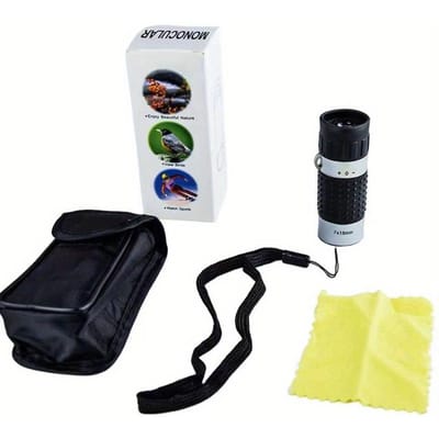 Puissant Monoculaire 7X18, Monoculaire Compact BAK4, Idéal pour le Camping en Plein Air, l'Observation des Oiseaux et l'Observation de la Faune, Cadeau noir