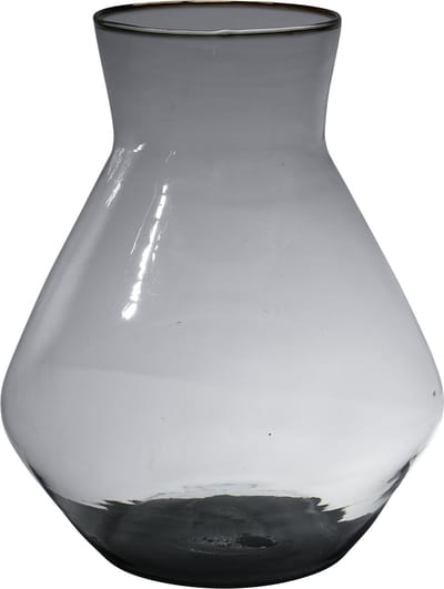 Hakbijl Glass Bloemenvaas Alexandra - transparant zwart - eco glas - 25 x 30 cm - smoke glas
