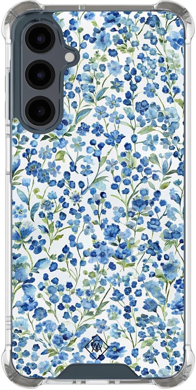 Casimoda® hoesje - Geschikt voor Samsung Galaxy A17 - Vintage Blue Floral - Shockproof case - Extra sterk - TPU/polycarbonaat - Blauw, Transparant