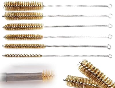 EGoods - Messing Buisborstelset voor Reiniging van Buizen (8-22 mm) met Draadborstel, Messing Buisreinigingsborstel en Boorgatborstel - 6 Stuks