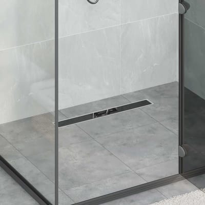 vidaXL - Doucheafvoer - glazen - dekking - met - 360° - sifon - Zwart - 60 - cm