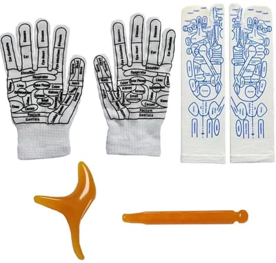 Solidchoice- Reflexzone-sokken 6 stuks - Massagegereedschap - Reflexzone-massagesokken - Triggerpoint-massageapparaat - Ontlasting van voeten - Hoogwaardig elastaan