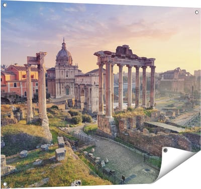 Gards Tuinposter Romeins Architectuur in Rome, Itali� - 100x80 cm - Tuindoek - Tuindecoratie - Wanddecoratie buiten - Tuinschilderij