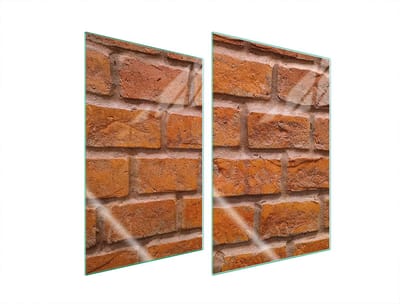 TMK ArtDeko Serien - Glazen Beschermplaat voor Keuken - 2x 35x52 cm - Getemperd Glas - Veilige Montage