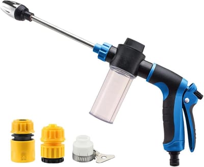 Schuimspuit Tuinslang - Reinigingsspuit Auto - Voertuigen Wassen - Verstelbare Sproeikop - 16 cm Breed - Blauw Zwart