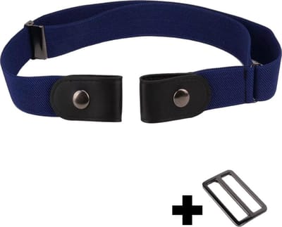 Fako Fashion - Riem Zonder Gesp - Gespvrije Riem - Elastische riem - Rekbare Riem - Broekriem Zonder Gesp - Stretch Riem - Zwangerschapsriem - Navy Blauw