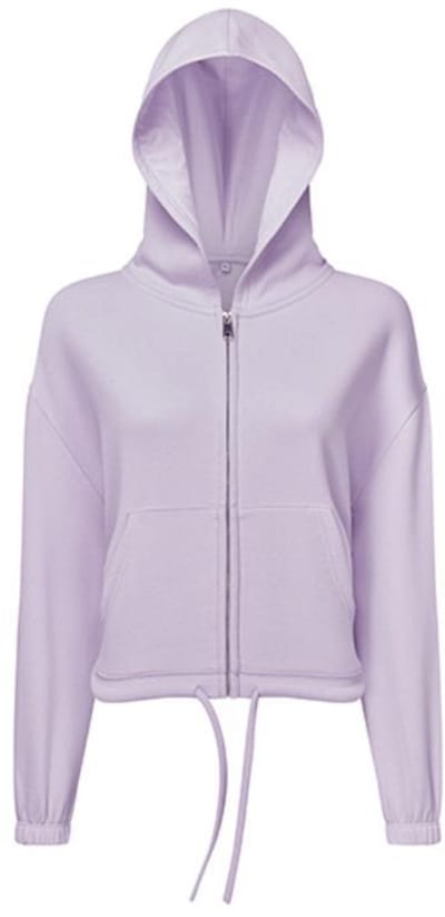 TriDri - Drawstring Dames Hoodie met Rits Recycled - Lilac maat XXS