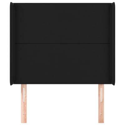 vidaXL - Hoofdbord - met - randen - 83x16x118/128 - cm - kunstleer - zwart