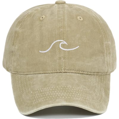 Nieuwe Modieuze Golvende Golf Geborduurde Watergewassen Baseballpet Outdoor Vrijetijds Zonneklep Pet (Khaki,Adjustable)