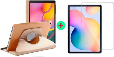 Hoesje Geschikt Voor Samsung Galaxy tab S6 lite 2022 Hoes Goud Draaibare Hoesje Case Cover tablethoes - Hoesje Geschikt Voor Samsung Galaxy Tab s6 lite 2022 Hoes 360 graden draaibaars bookcase