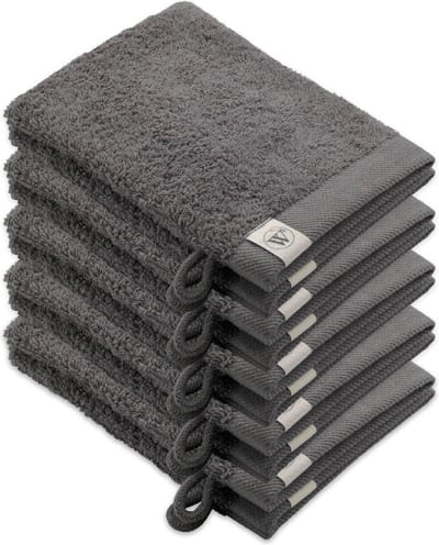 Walra Remade Washandjes 16x21 cm - set van 10 - Zware kwaliteit - Antraciet