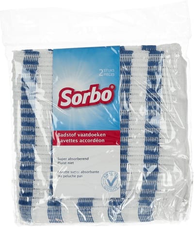 Badstofvaatdoek streep 35x35cm 2 st
