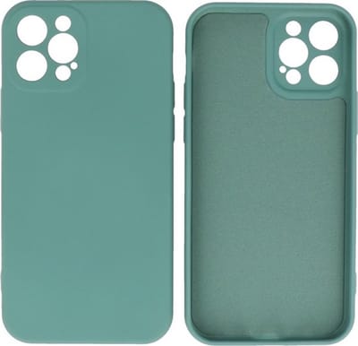 Hoesje Geschikt voor iPhone 12 Pro - 2.0mm Dikke Fashion Telefoonhoesje Backcover - Siliconen Hoesje - Army Green