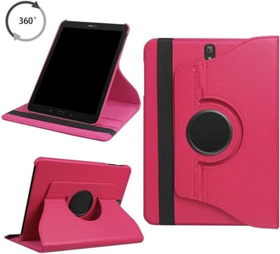 Draaibaar Hoesje - Rotation Tabletcase - Multi stand Case Geschikt voor: Samsung Galaxy Tab S2 8.0 Inch T710 / T715 - Donkerroze