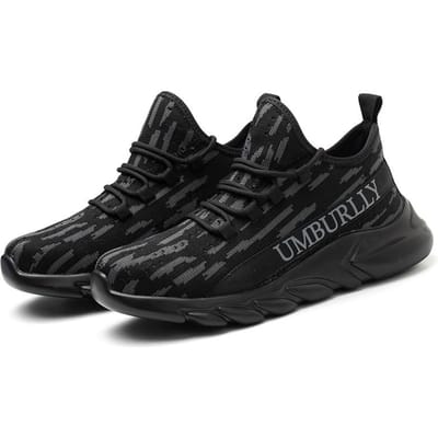 Veiligheidsschoenen voor dames, antislip werklaarzen, lichtgewicht, ademende stalen bovenkant, sneaker 38 zwart