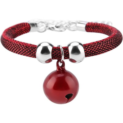 Japanse Stijl Huisdieren Ketting Nylon Accessoire Levering Kattenbel Halsband met Verlengketting (Roze)