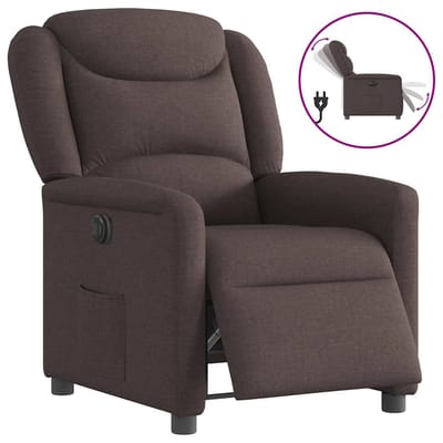 vidaXL - Fauteuil - verstelbaar - elektrisch - stof - donkerbruin
