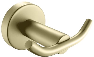 Profielenloods - Handdoekhaak dubbel geborsteld goud - monteren met schroeven