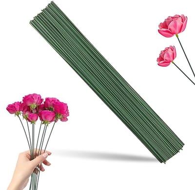 Dailygoods - Kunstbloemen Stelen - Bloemendraad 30 cm - Flexibel en Duurzaam - Groen - IJzerdraad voor Bloemstukken - Geschikt voor Creatieve Klussen...