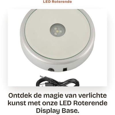 Dailygoods - LED Roterende Display Base - Kristallen Glaskunst - Ronde spiegel - Kleurrijke verlichting - Display Stand - Geschikt voor decoratie - US...