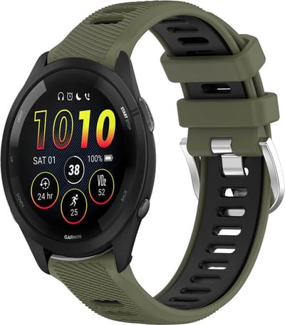 Siliconen bandje - geschikt voor Xiaomi Mi Watch / Watch 2 (PRO) / Watch S1 / Watch S1 Pro / Watch S2 / Watch S3 / Watch S4 / Watch S5 / Haylou / Redmi Watch 5 Active & Lite - donkergroen-zwart