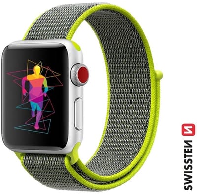 Swissten Nylon Band Geschikt voor Apple Watch 38-41mm – Groen – 46000701