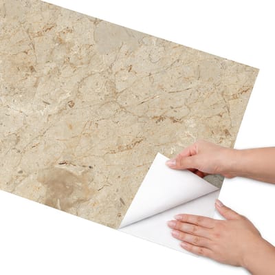 Coloray Meubel Wrap Folie - Beige Meubelfolie - 50x100 cm - Wrapfolie Keuken Marmertextuur - Decoratiefolie - Minimalist Meubelfolie - Meubel Wrap Folie - Woonkamer decoratie - Texturen