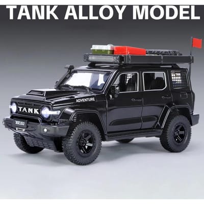 1:24 Réservoir 300 Véhicule Tout-Terrain Alliage Modèle de Voiture Son et Lumière Tire-arrière Jouet pour Enfants Objets de Collection Cadeaux d'Anniversaire