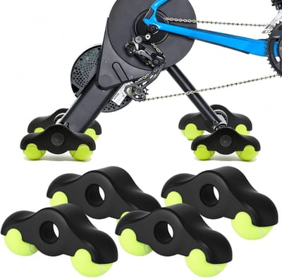 4 Pcs Rocker Plate Feet for Indoor Cycling, Snap Rocker Feet Adapter, Rocker Foot Adapter Set with 8 Tennis Balls for - ShopVlot