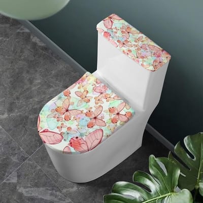 Toiletdeksel set - Bril & reservoirhoes - Badkamer decoratie - Machinewasbaar - Past op meeste - Bedrukt patroon